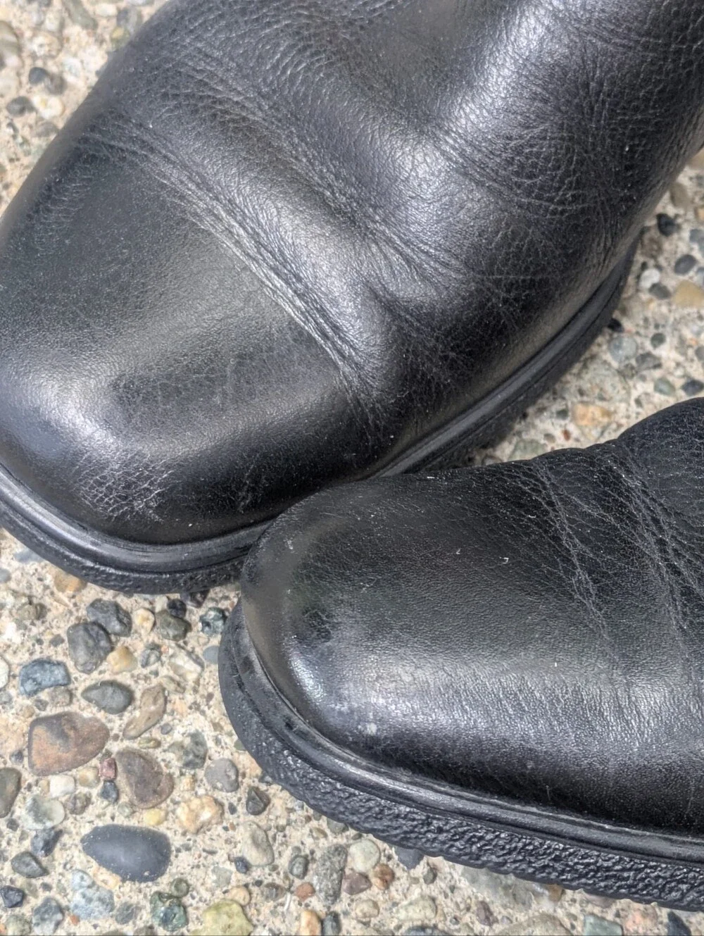 A. Testoni Black Pebbled Leather Chukka Boots